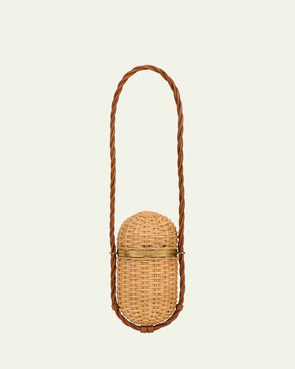 Amulet Woven Rattan Clutch Bag
